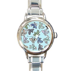 Bananas Repetition Repeat Pattern Round Italian Charm Watch by Pakrebo