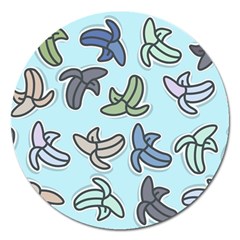 Bananas Repetition Repeat Pattern Magnet 5  (round) by Pakrebo