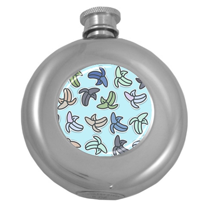 Bananas Repetition Repeat Pattern Round Hip Flask (5 oz)