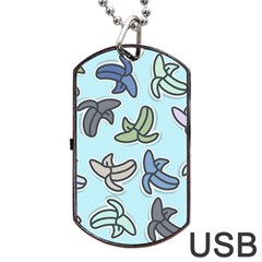 Bananas Repetition Repeat Pattern Dog Tag Usb Flash (one Side) by Pakrebo