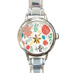 Design Nature Color Banner Modern Round Italian Charm Watch by Pakrebo