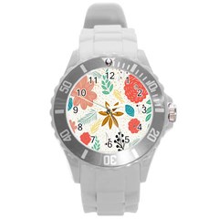 Design Nature Color Banner Modern Round Plastic Sport Watch (l) by Pakrebo