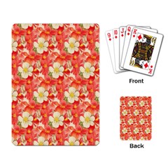 Background Images Floral Pattern Red White Playing Cards Single Design (rectangle) by Pakrebo