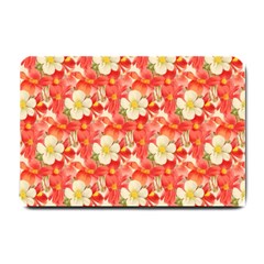 Background Images Floral Pattern Red White Small Doormat  by Pakrebo