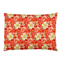 Background Images Floral Pattern Red White Pillow Case by Pakrebo