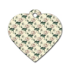 Floral Pattern Scrapbook Seamless Dog Tag Heart (one Side) by Pakrebo