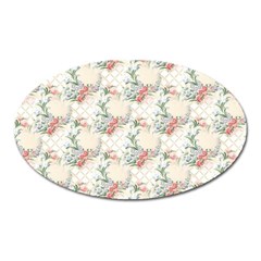 Floral Pattern Scrapbook Decorative Oval Magnet by Pakrebo