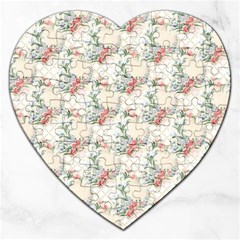 Floral Pattern Scrapbook Decorative Jigsaw Puzzle (heart) by Pakrebo