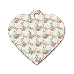 Floral Pattern Scrapbook Decorative Dog Tag Heart (one Side) by Pakrebo