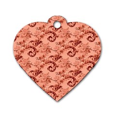 Vintage Seamless Decorative Dog Tag Heart (one Side) by Pakrebo