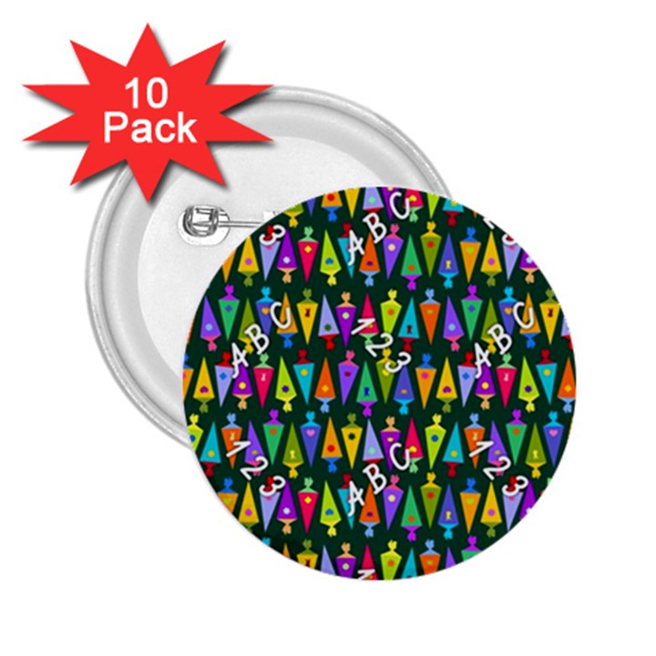 Pattern Back To School Schultüte 2.25  Buttons (10 pack) 