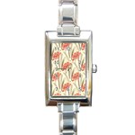 Flower Flora Leaf Wallpaper Rectangle Italian Charm Watch Front