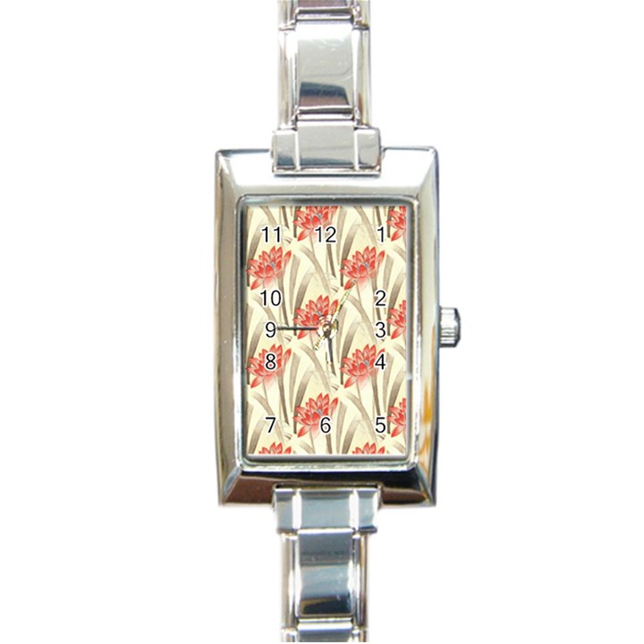 Flower Flora Leaf Wallpaper Rectangle Italian Charm Watch