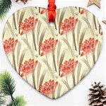 Flower Flora Leaf Wallpaper Ornament (Heart) Front