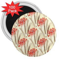 Flower Flora Leaf Wallpaper 3  Magnets (100 pack)