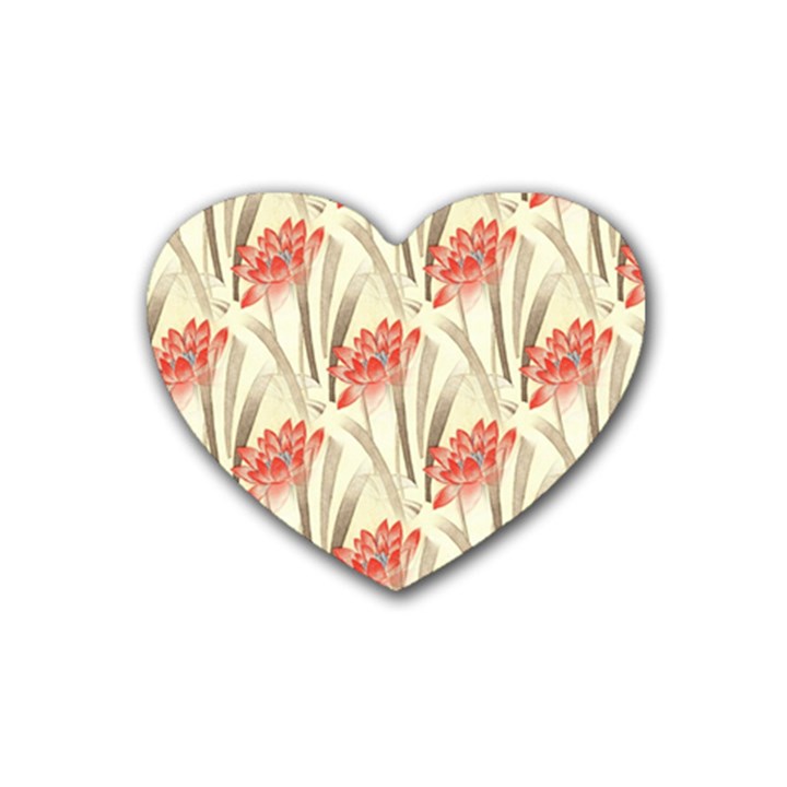 Flower Flora Leaf Wallpaper Heart Coaster (4 pack) 