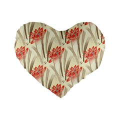 Flower Flora Leaf Wallpaper Standard 16  Premium Heart Shape Cushions