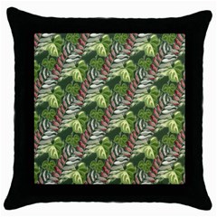 Leaves Seamless Pattern Design Throw Pillow Case (black) by Pakrebo