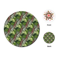 Leaves Seamless Pattern Design Playing Cards Single Design (round) by Pakrebo