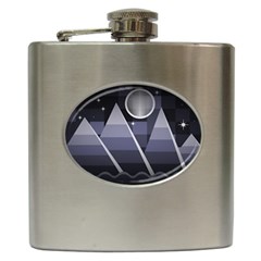 Background Stylized Scenery Hip Flask (6 Oz) by Pakrebo