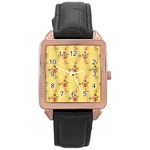 Pattern Backgrounds And Textures Rose Gold Leather Watch  Front