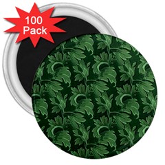 Leaf Flora Nature Desktop Herbal 3  Magnets (100 Pack) by Pakrebo