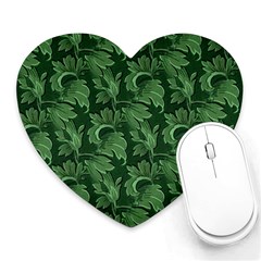 Leaf Flora Nature Desktop Herbal Heart Mousepads by Pakrebo