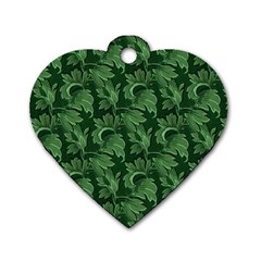 Leaf Flora Nature Desktop Herbal Dog Tag Heart (two Sides) by Pakrebo