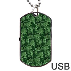 Leaf Flora Nature Desktop Herbal Dog Tag Usb Flash (one Side) by Pakrebo