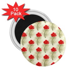 Floral Background Scrapbook Vintage 2 25  Magnets (10 Pack)  by Pakrebo