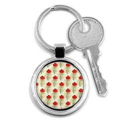 Floral Background Scrapbook Vintage Key Chain (round) by Pakrebo