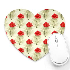 Floral Background Scrapbook Vintage Heart Mousepads by Pakrebo