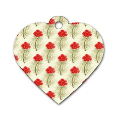 Floral Background Scrapbook Vintage Dog Tag Heart (one Side) by Pakrebo