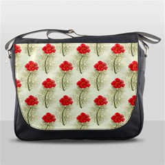 Floral Background Scrapbook Vintage Messenger Bag by Pakrebo