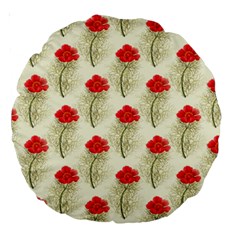 Floral Background Scrapbook Vintage Large 18  Premium Round Cushions by Pakrebo