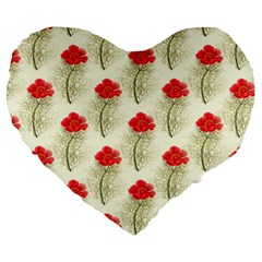 Floral Background Scrapbook Vintage Large 19  Premium Heart Shape Cushions by Pakrebo