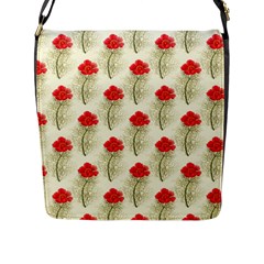 Floral Background Scrapbook Vintage Flap Closure Messenger Bag (l) by Pakrebo