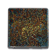 Flames Pattern Texture Gold Memory Card Reader (square 5 Slot) by Pakrebo