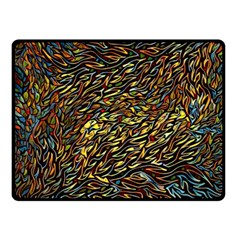 Flames Pattern Texture Gold Fleece Blanket (small) by Pakrebo