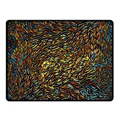 Flames Pattern Texture Gold Double Sided Fleece Blanket (small)  by Pakrebo