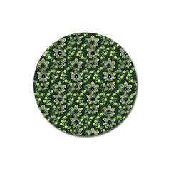 Abstract Pattern Flower Leaf Magnet 3  (round) by Pakrebo