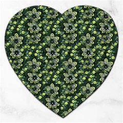 Abstract Pattern Flower Leaf Jigsaw Puzzle (heart) by Pakrebo