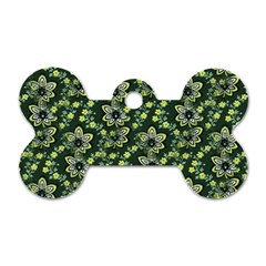 Abstract Pattern Flower Leaf Dog Tag Bone (two Sides) by Pakrebo