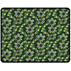 Abstract Pattern Flower Leaf Fleece Blanket (medium)  by Pakrebo