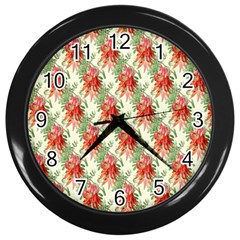 Seamless Background Vintage Wall Clock (black)