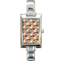 Flower Floral Decoration Pattern Rectangle Italian Charm Watch by Pakrebo