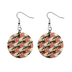 Flower Floral Decoration Pattern Mini Button Earrings