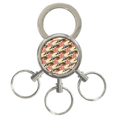 Flower Floral Decoration Pattern 3-ring Key Chain by Pakrebo