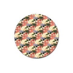 Flower Floral Decoration Pattern Magnet 3  (Round)