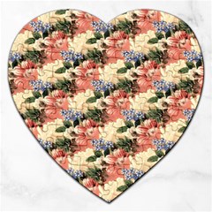 Flower Floral Decoration Pattern Jigsaw Puzzle (Heart)